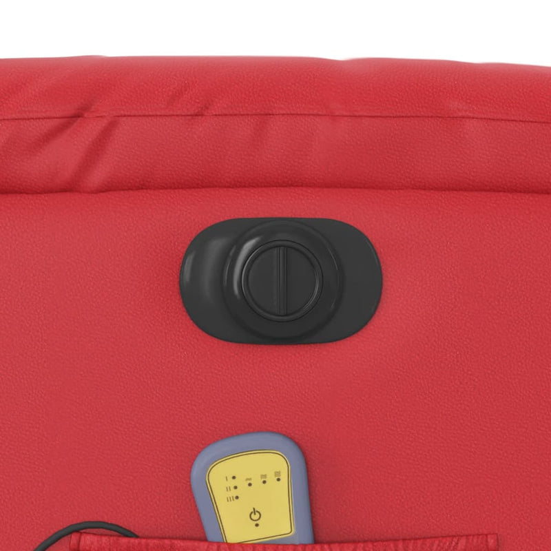 vidaXL bordó műbőr elektromos dönthető masszázsfotel