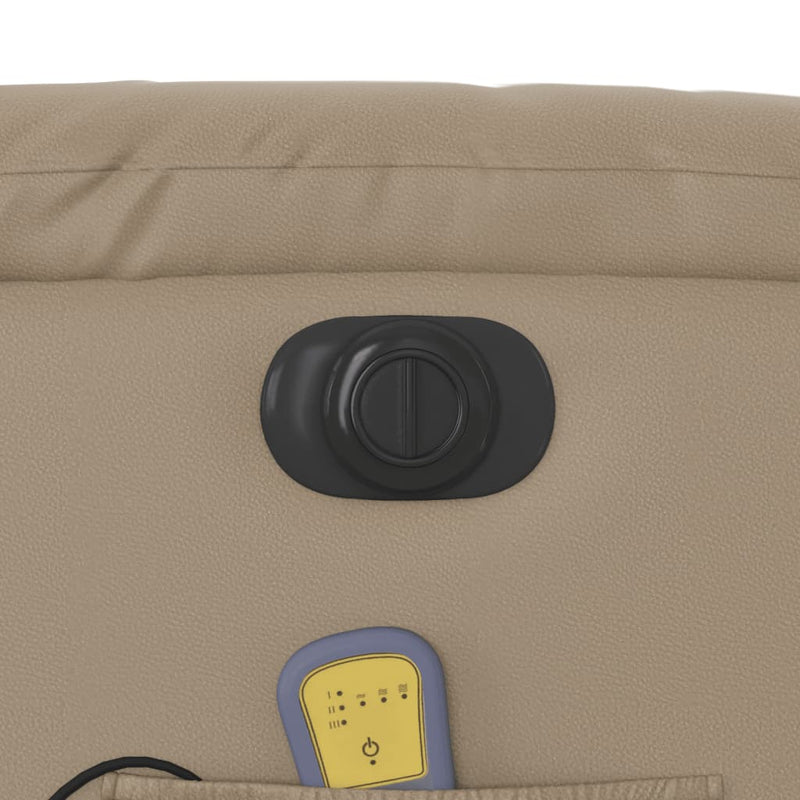 vidaXL kávészínű műbőr elektromos dönthető masszázsfotel