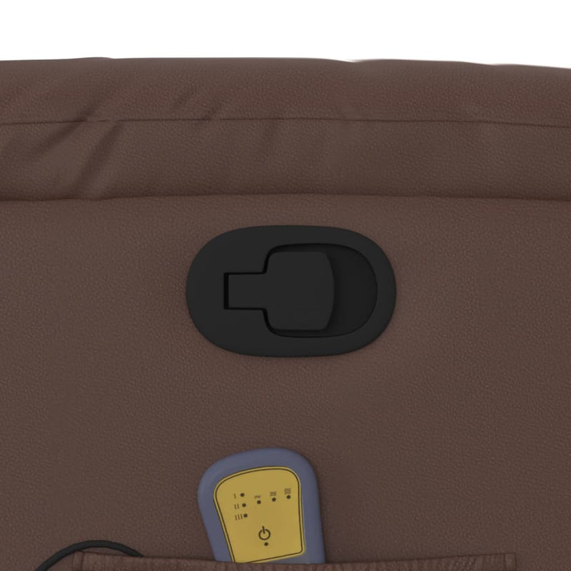 vidaXL barna műbőr dönthető masszázs- és állófotel