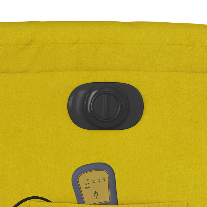 vidaXL sárga bársony dönthető elektromos masszázsfotel