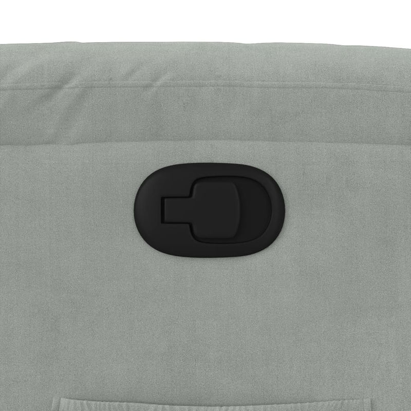 vidaXL világosszürke bársony felállást segítő dönthető fotel