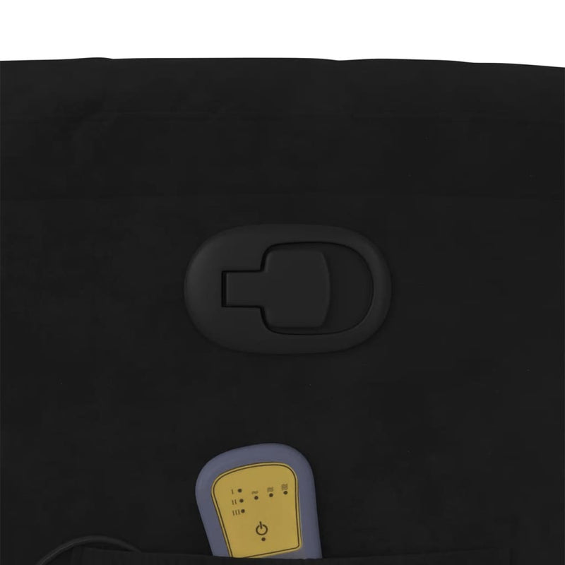 vidaXL fekete bársony felállást segítő dönthető masszázsfotel