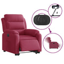 vidaXL elektromos felállást segítő bordó bársony dönthető fotel