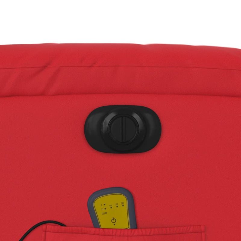 vidaXL bordó műbőr elektromos dönthető masszázsfotel