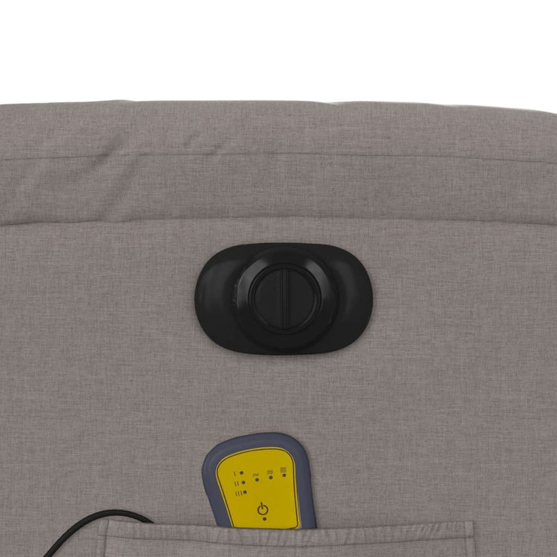 vidaXL tópszínű szövet elektromos dönthető masszázsfotel