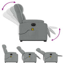 vidaXL világosszürke szövet dönthető elektromos álló masszázsfotel