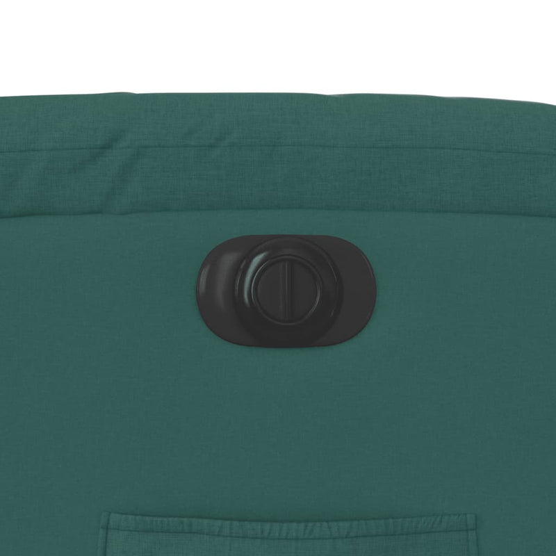 vidaXL sötétzöld szövet elektromos dönthető fotel