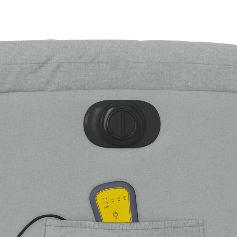 vidaXL világosszürke szövet dönthető elektromos masszázsfotel