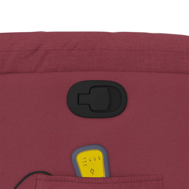 vidaXL bordó szövet dönthető masszázs- és állófotel