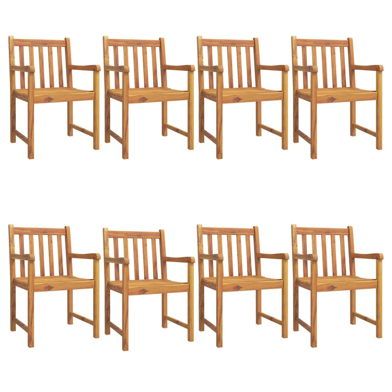 vidaXL 8 db tömör akácfa kerti szék 56 x 55,5 x 90 cm