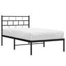 vidaXL fekete fém ágykeret fejtámlával 100 x 190 cm