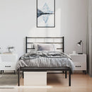 vidaXL fekete fém ágykeret fejtámlával 100 x 190 cm