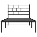 vidaXL fekete fém ágykeret fejtámlával 100 x 190 cm