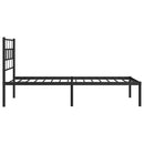 vidaXL fekete fém ágykeret fejtámlával 100 x 190 cm
