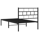 vidaXL fekete fém ágykeret fejtámlával 100 x 190 cm