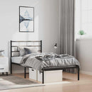 vidaXL fekete fém ágykeret fejtámlával 100 x 190 cm