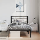 vidaXL fekete fém ágykeret fejtámlával 100 x 200 cm