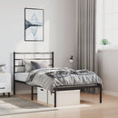 vidaXL fekete fém ágykeret fejtámlával 100 x 200 cm