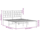 vidaXL fekete fém ágykeret fejtámlával 120 x 200 cm