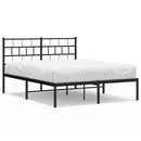 vidaXL fekete fém ágykeret fejtámlával 135 x 190 cm