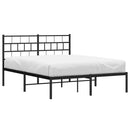 vidaXL fekete fém ágykeret fejtámlával 135 x 190 cm