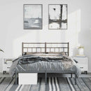 vidaXL fekete fém ágykeret fejtámlával 135 x 190 cm