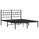 vidaXL fekete fém ágykeret fejtámlával 135 x 190 cm