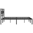 vidaXL fekete fém ágykeret fejtámlával 135 x 190 cm