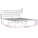 vidaXL fekete fém ágykeret fejtámlával 135 x 190 cm