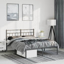 vidaXL fekete fém ágykeret fejtámlával 135 x 190 cm