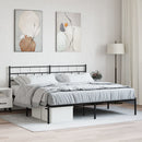 vidaXL fekete fém ágykeret fejtámlával 180 x 200 cm