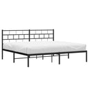 vidaXL fekete fém ágykeret fejtámlával 183 x 213 cm