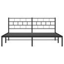 vidaXL fekete fém ágykeret fejtámlával 183 x 213 cm