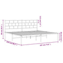 vidaXL fekete fém ágykeret fejtámlával 183 x 213 cm
