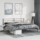 vidaXL fekete fém ágykeret fejtámlával 183 x 213 cm