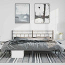 vidaXL fekete fém ágykeret fejtámlával 193 x 203 cm
