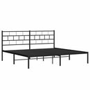 vidaXL fekete fém ágykeret fejtámlával 193 x 203 cm