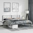 vidaXL fekete fém ágykeret fejtámlával 193 x 203 cm