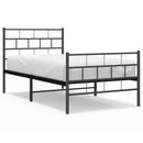 vidaXL fekete fém ágykeret fej- és lábtámlával 90 x 190 cm