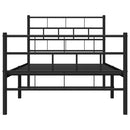vidaXL fekete fém ágykeret fej- és lábtámlával 90 x 190 cm