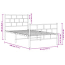 vidaXL fekete fém ágykeret fej- és lábtámlával 90 x 190 cm