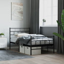vidaXL fekete fém ágykeret fej- és lábtámlával 90 x 190 cm