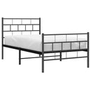 vidaXL fekete fém ágykeret fej- és lábtámlával 100 x 190 cm