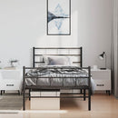 vidaXL fekete fém ágykeret fej- és lábtámlával 100 x 190 cm