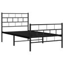 vidaXL fekete fém ágykeret fej- és lábtámlával 100 x 190 cm