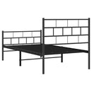 vidaXL fekete fém ágykeret fej- és lábtámlával 100 x 190 cm