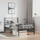 vidaXL fekete fém ágykeret fej- és lábtámlával 100 x 190 cm