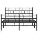 vidaXL fekete fém ágykeret fej- és lábtámlával 120 x 200 cm