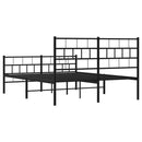 vidaXL fekete fém ágykeret fej- és lábtámlával 120 x 200 cm