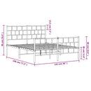 vidaXL fekete fém ágykeret fej- és lábtámlával 135 x 190 cm